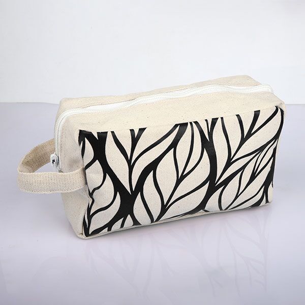 Black Leaves Cosmetic Make Up Pouch main