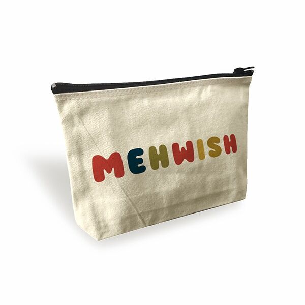Canvas-Painted-Pouch-Template-1.jpg Canvas Painted Make Up Pouch (Fun Playful Font) - Image 1