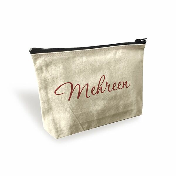 Canvas Painted Make Up Pouch (Artistic Brush Font) - Image 1