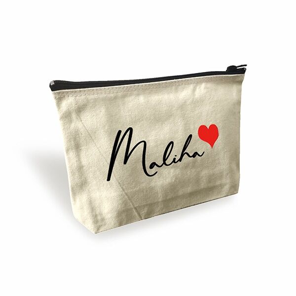 Canvas Painted Make Up Pouch (Chic Casual Font) - Image 1