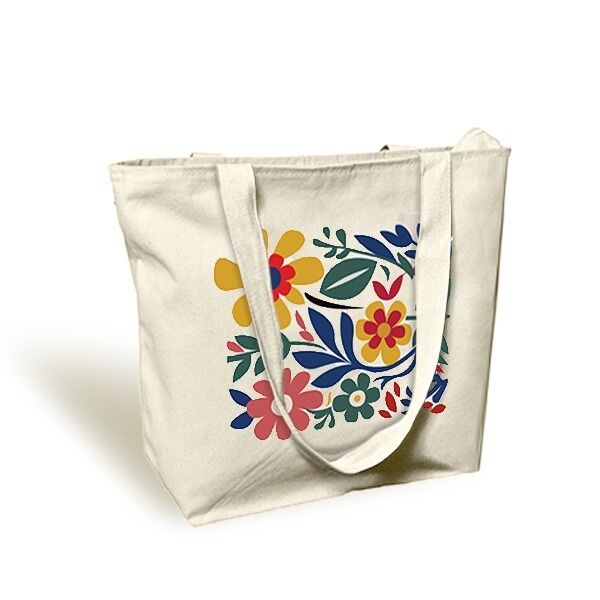 Mix Flowers Canvas Cross Body Bag - Image 1