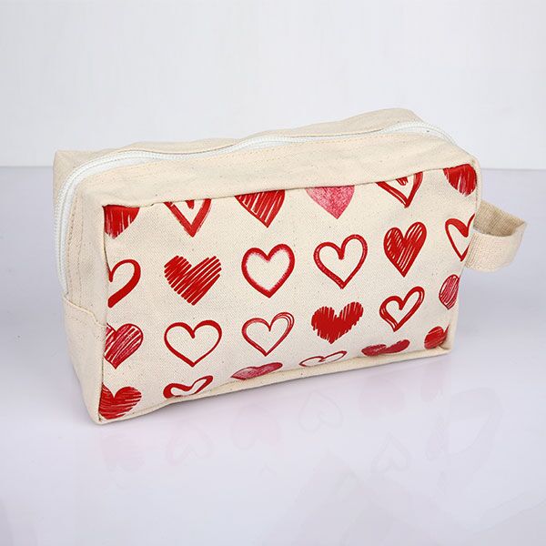 Red Hearts Cosmetic Make Up Pouch main Red Hearts Cosmetic Make Up Pouch